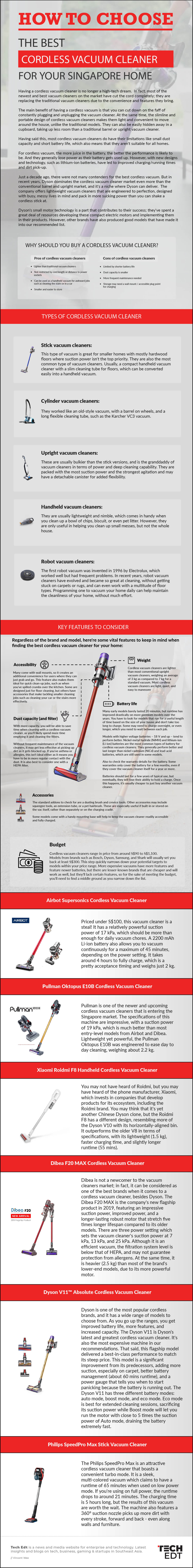 How to choose the best cordless vacuum cleaner for your Singapore home - Infographic