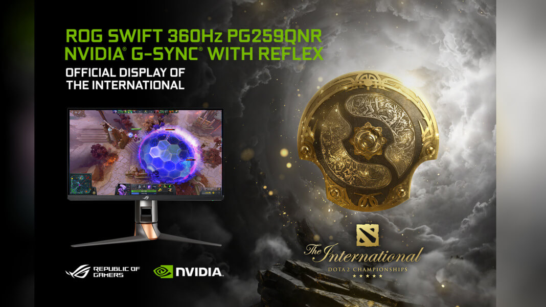 ASUS ROG Swift 360 Hz with NVIDIA G-SYNC and reflex technologies selected as the official display of DOTA 2 The International 10 Tournament