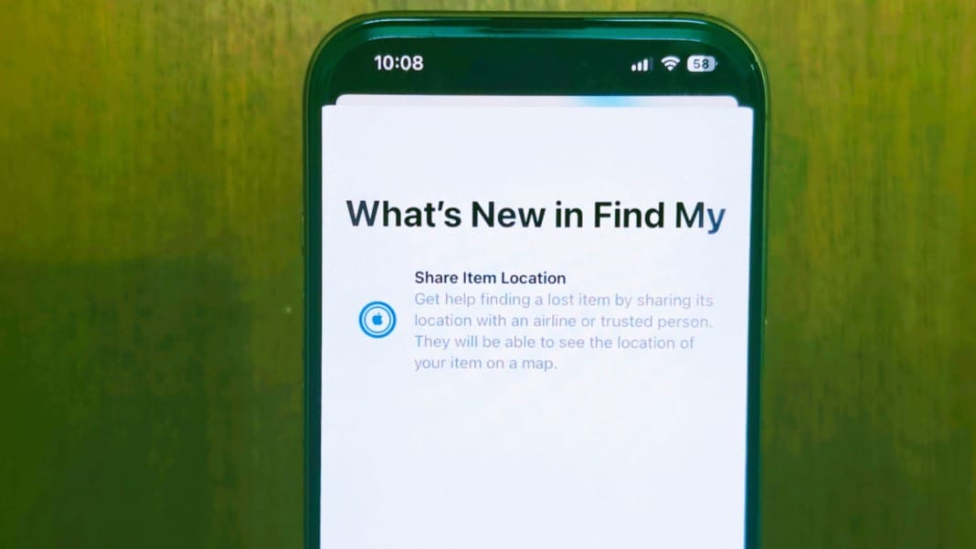 Apple’s Find My will let you share lost item locations with airlines