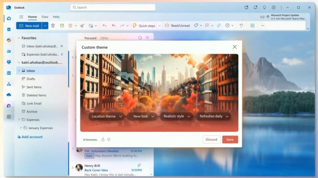 Outlook introduces AI-powered dynamic themes for a personalised experience