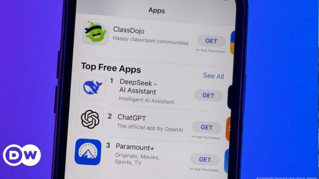 DeepSeek overtakes ChatGPT as the No. 1 app on the App Store